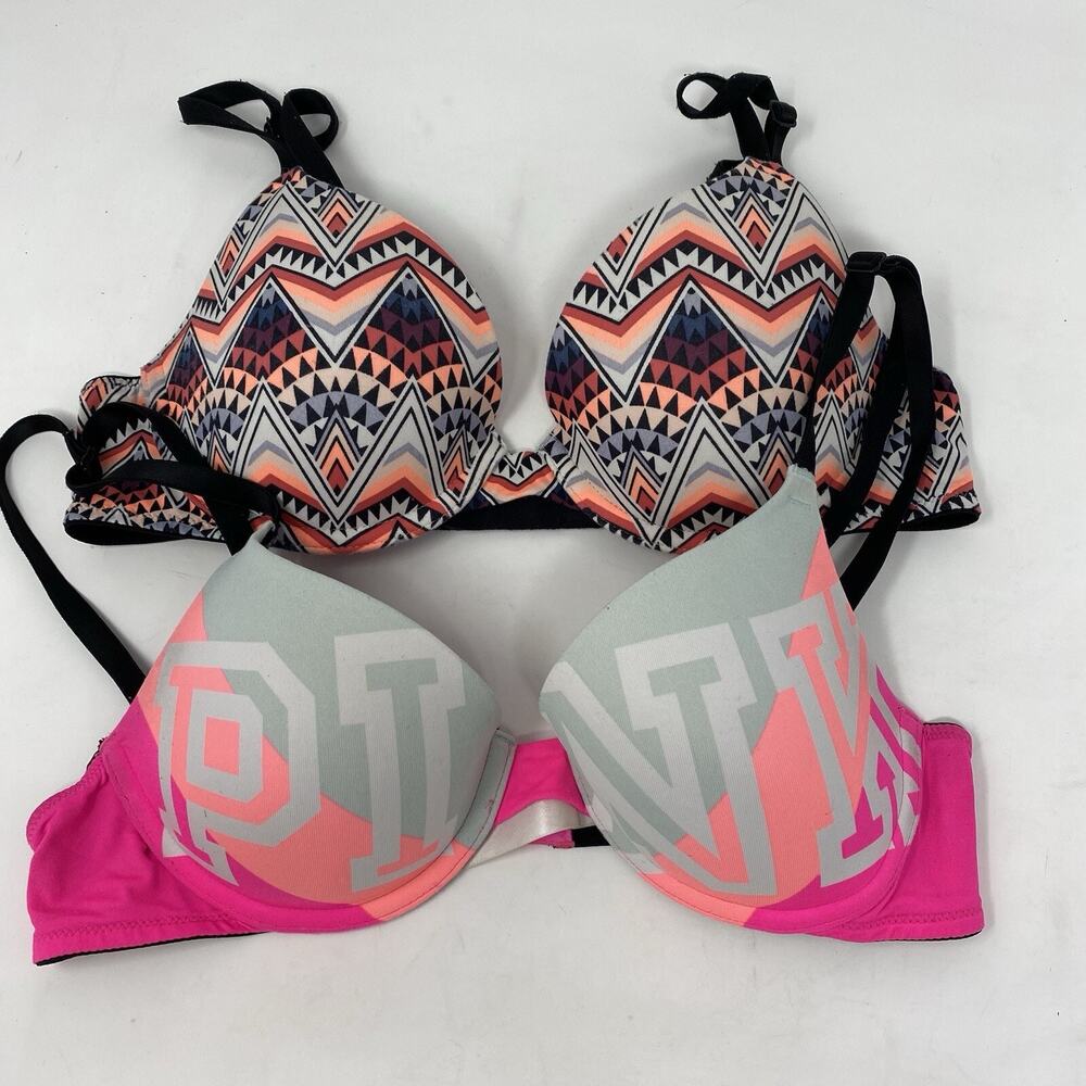 Victoria’s Secret Wear Everywhere Lightly Lined T Shirt Bras 34A Lot Of 2 Pink